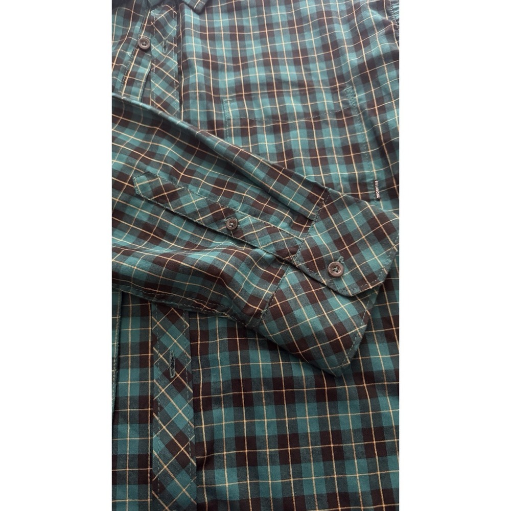 Men's Long Sleeve Plaid‎ Shirt NWT brand Is BILLABONG SZ XXL Green And Black - Picture 3 of 10